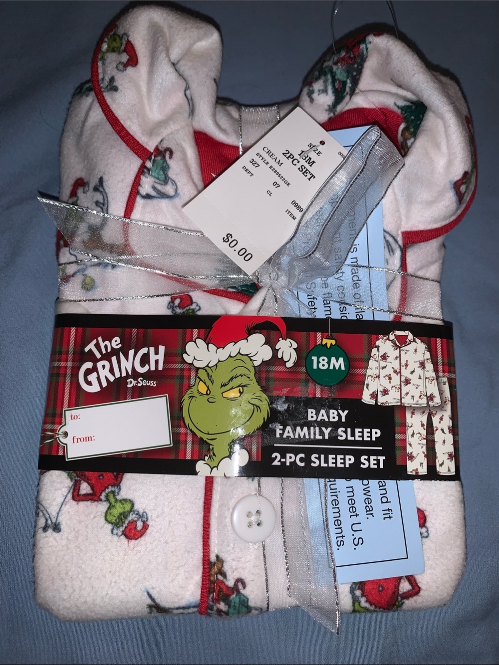 Baby 2-Piece Sleep Set The Grinch- White/Red - 18M